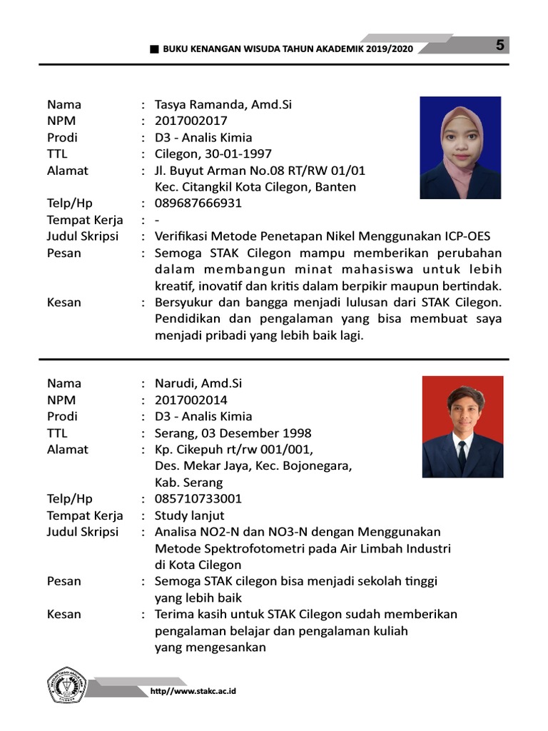 Detail Pesan Dan Kesan Buku Kenangan Wisuda Nomer 27