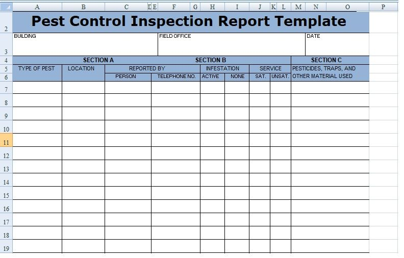 Pest Control Schedule Template - KibrisPDR