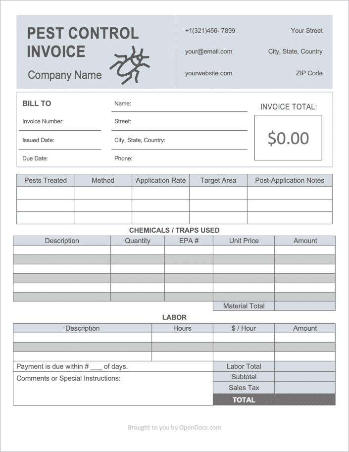 Detail Pest Control Schedule Template Nomer 14