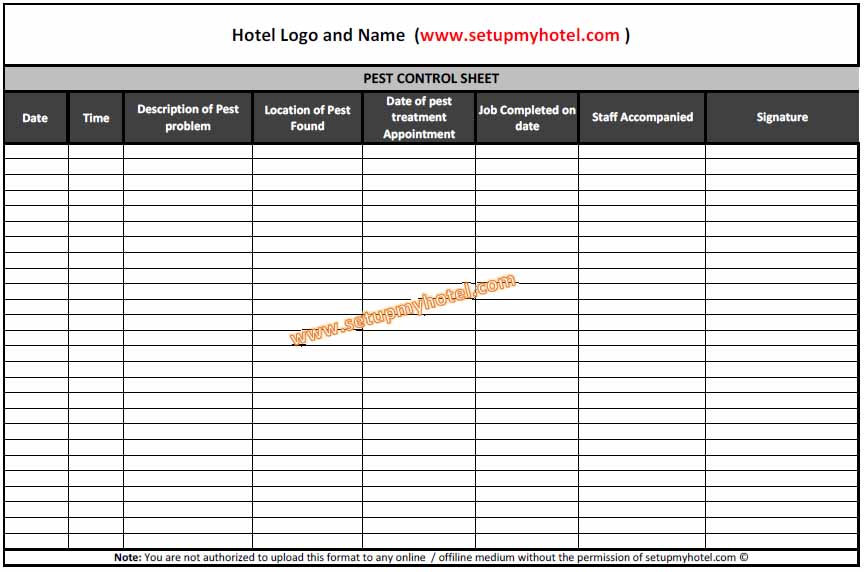 Detail Pest Control Schedule Template Nomer 4