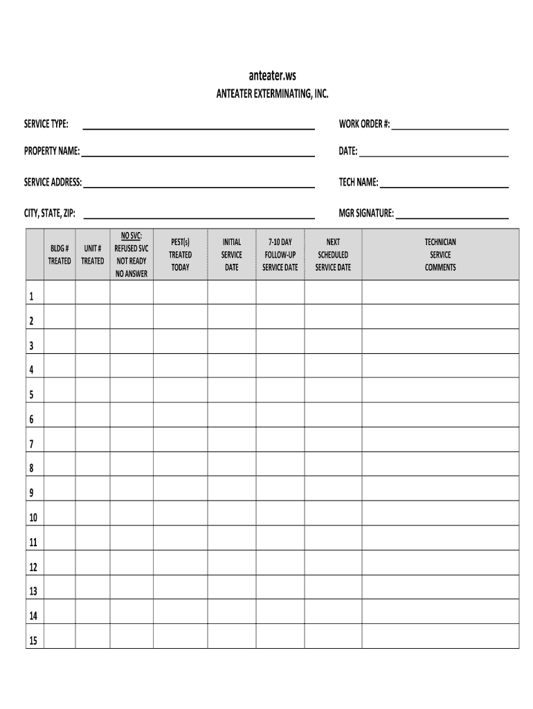 Detail Pest Control Schedule Template Nomer 40