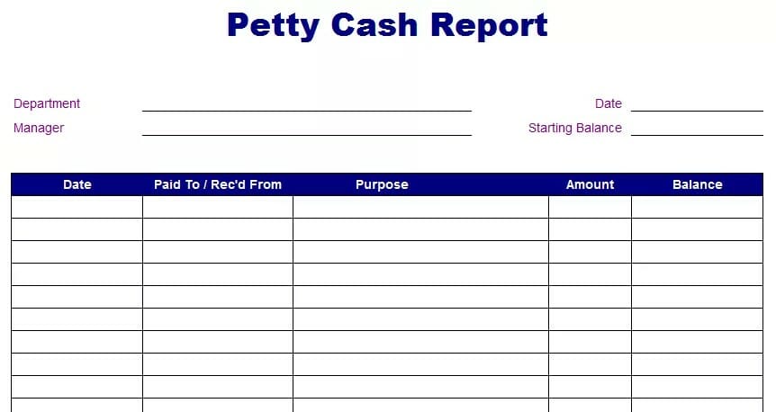 Detail Petty Cash Reconciliation Template Nomer 21