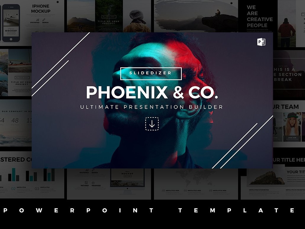 Detail Phoenix Minimal Powerpoint Template Nomer 3