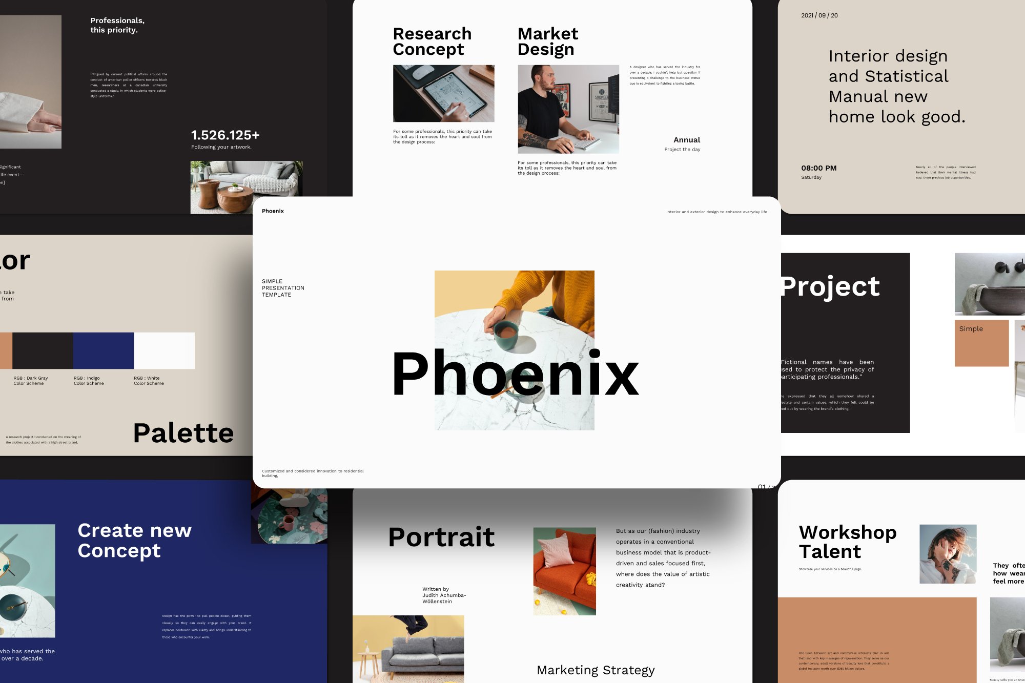 Detail Phoenix Minimal Powerpoint Template Nomer 32