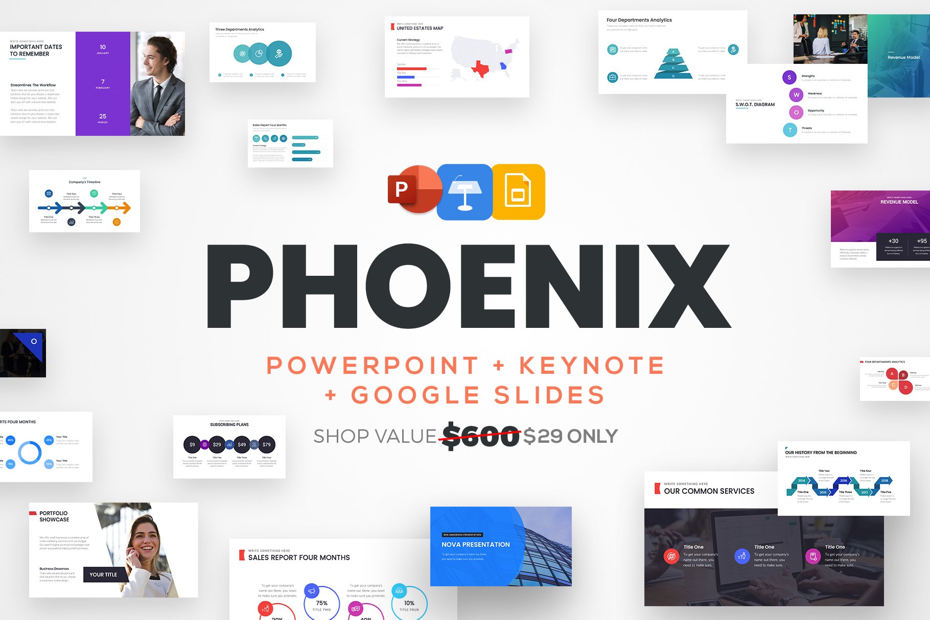 Detail Phoenix Minimal Powerpoint Template Nomer 5