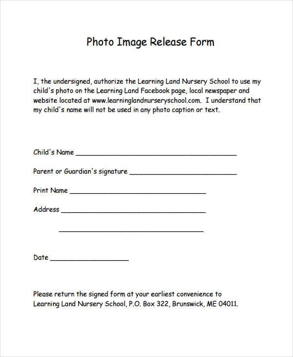 Detail Photo Print Release Form Template Nomer 24