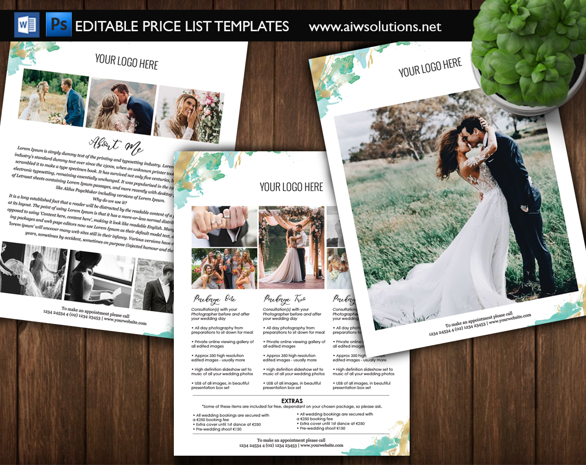 Detail Photography Price List Template Free Download Nomer 35
