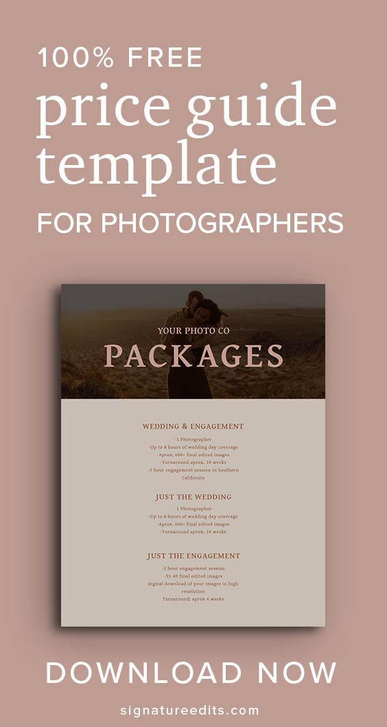 Detail Photography Price List Template Free Download Nomer 39