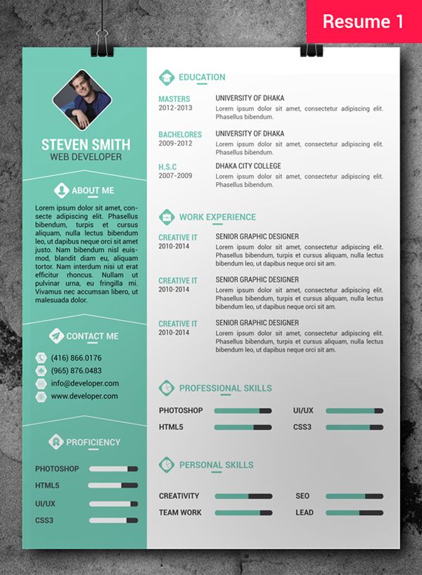 Detail Photoshop Resume Template Nomer 17