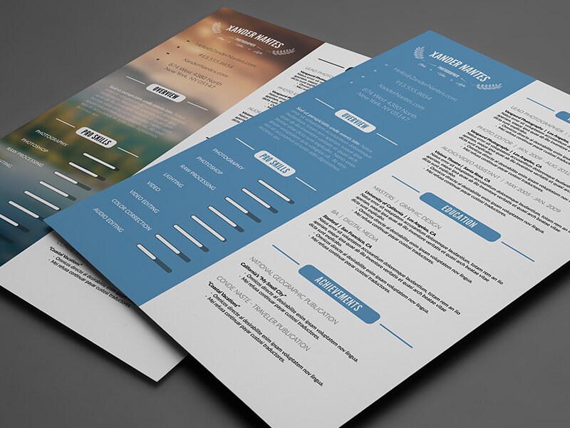 Detail Photoshop Resume Template Nomer 22