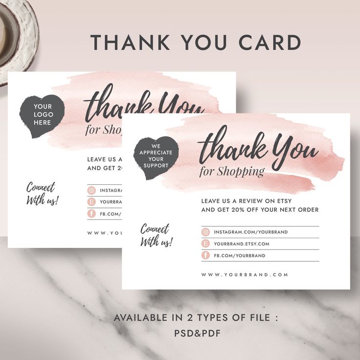 Detail Photoshop Thank You Card Template Nomer 45