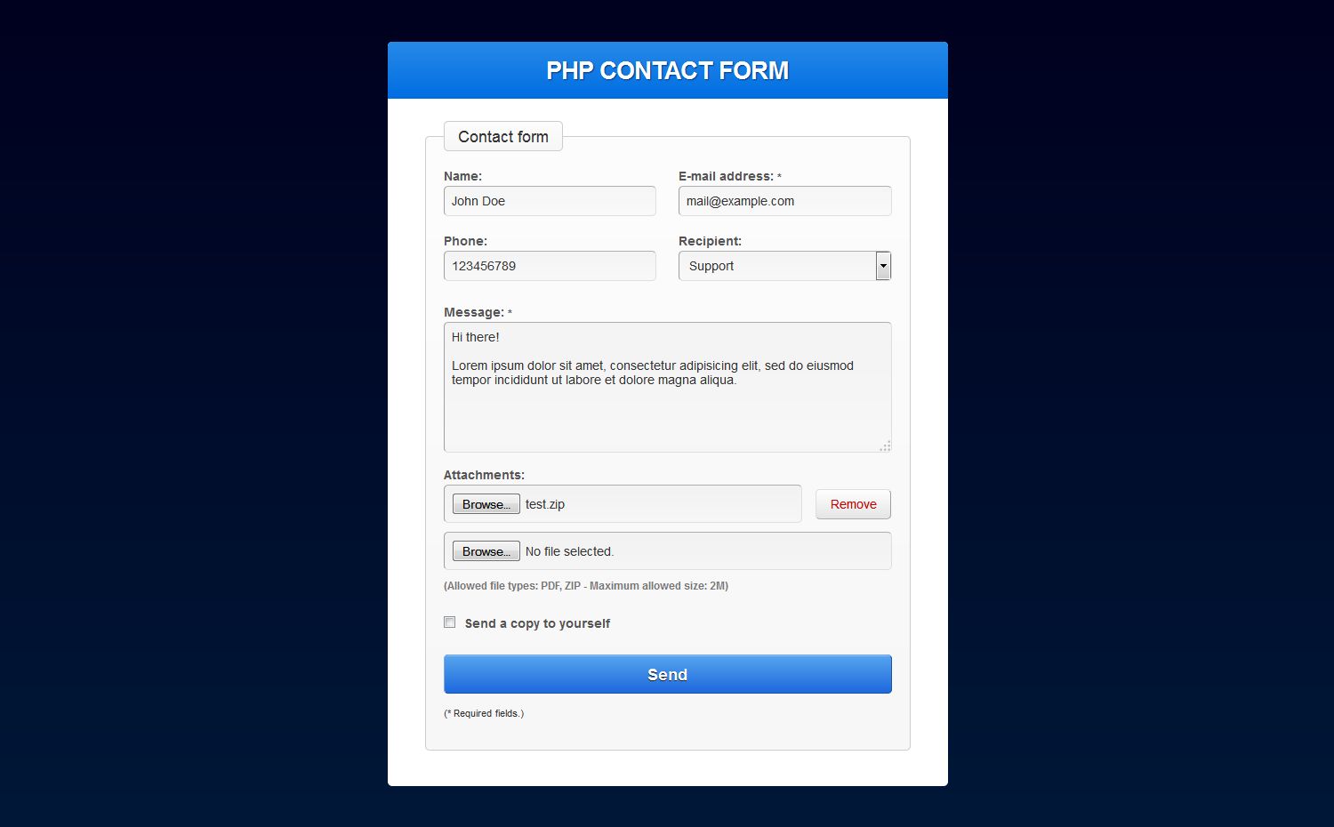 Detail Php Contact Form Template Free Download Nomer 15