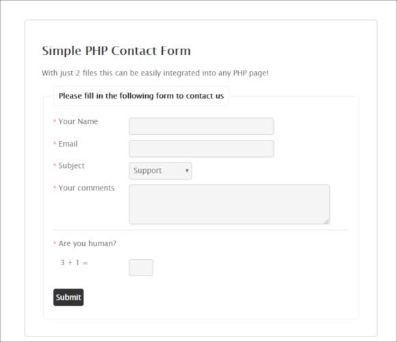 Detail Php Contact Form Template Free Download Nomer 5