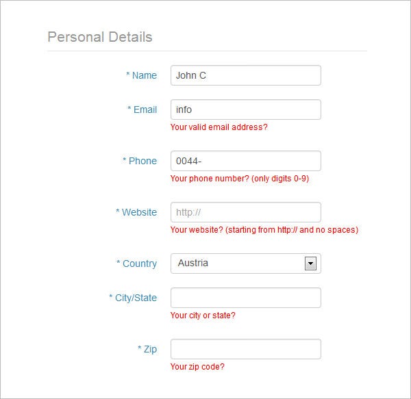 Detail Php Form Template Nomer 2