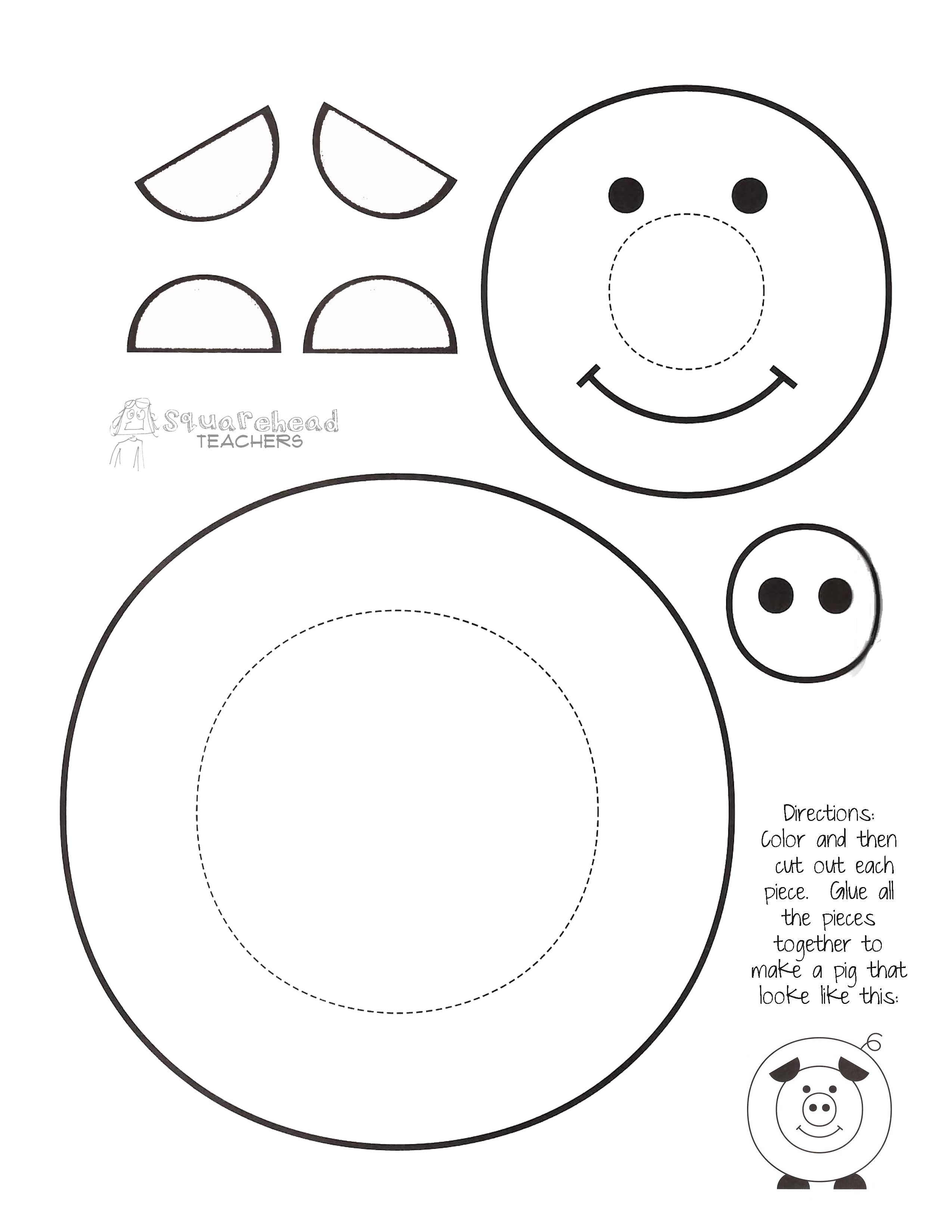 Detail Pig Craft Template Nomer 19