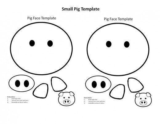 Detail Pig Craft Template Nomer 3