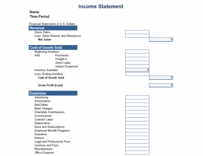 Detail Pl Spreadsheet Template Nomer 16