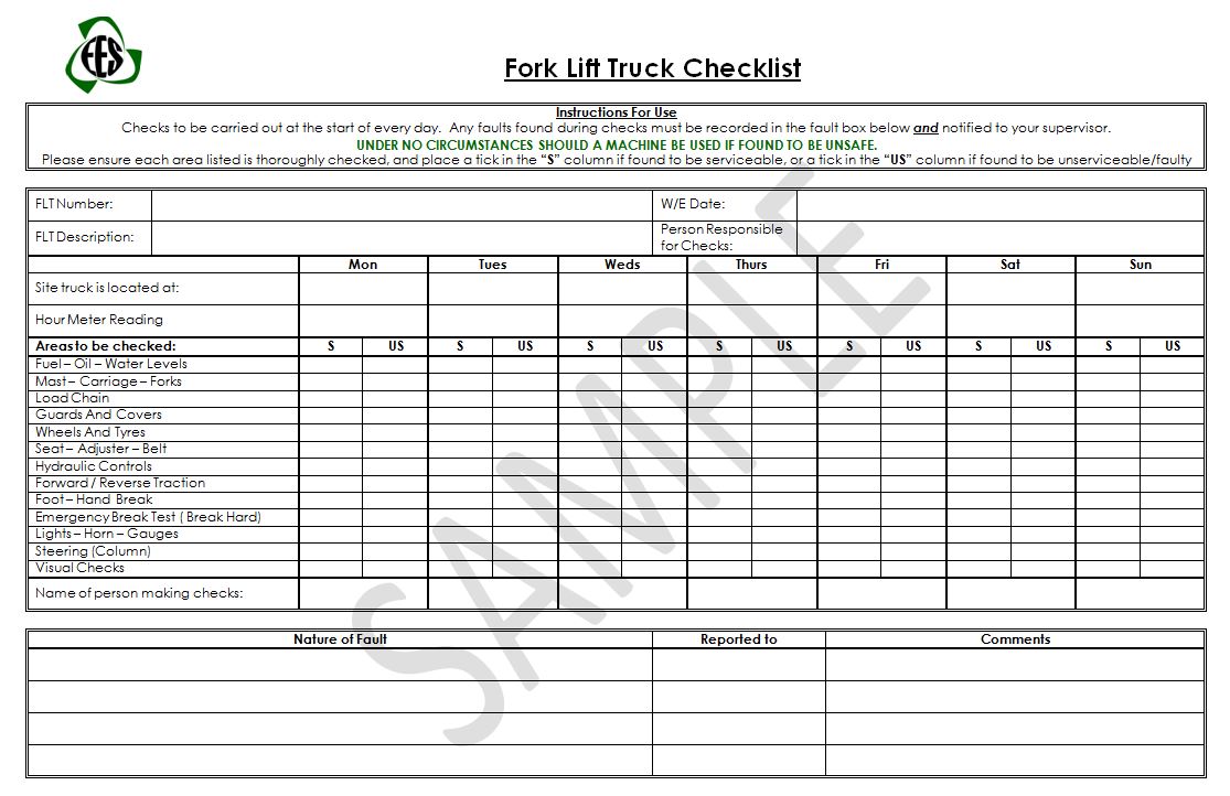 Detail Plant Checklist Template Nomer 12