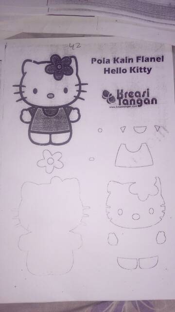Detail Pola Hello Kitty Flanel Nomer 10