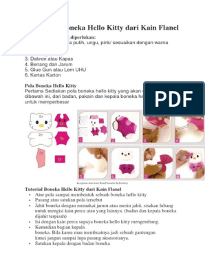 Detail Pola Hello Kitty Flanel Nomer 28