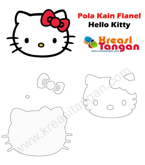 Detail Pola Hello Kitty Flanel Nomer 5