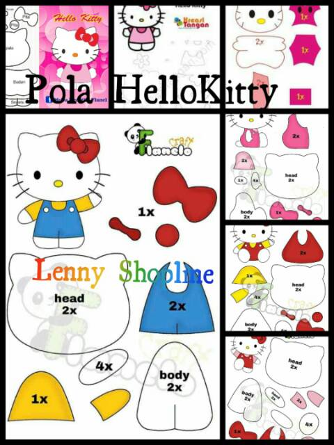 Detail Pola Hello Kitty Flanel Nomer 7