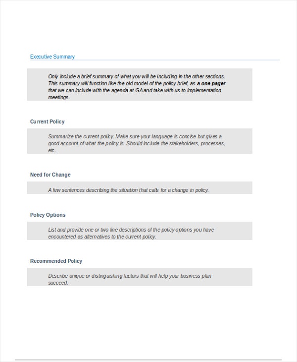 Detail Policy Brief Template Nomer 29