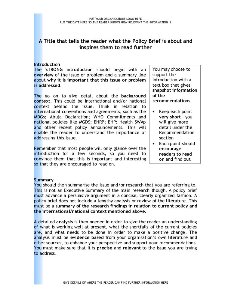 Detail Policy Brief Template Nomer 40