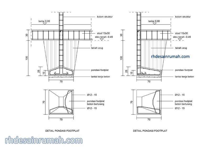 Detail Pondasi Tapak Rumah 2 Lantai Nomer 11