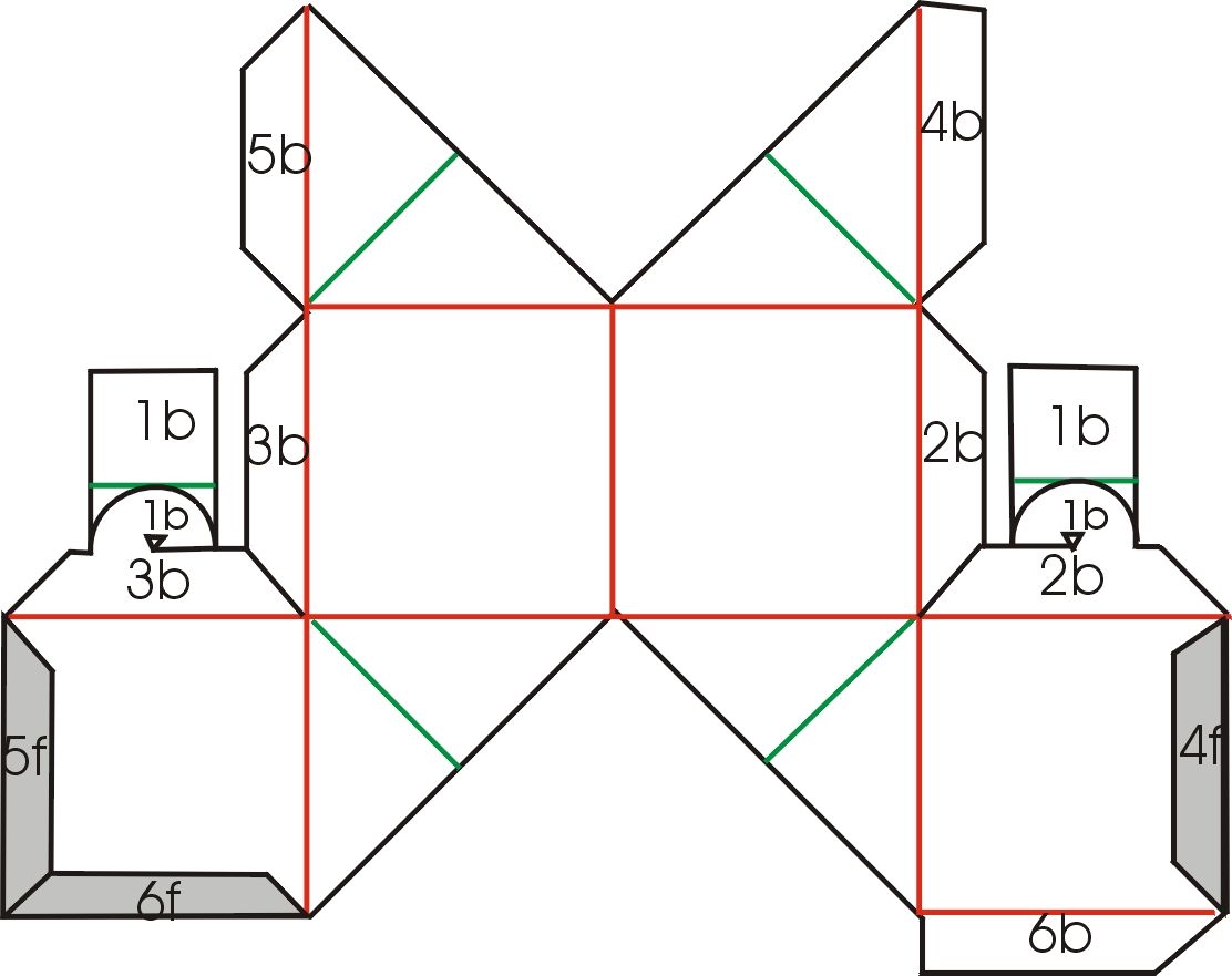 Detail Pop Up Cube Box Template Nomer 2