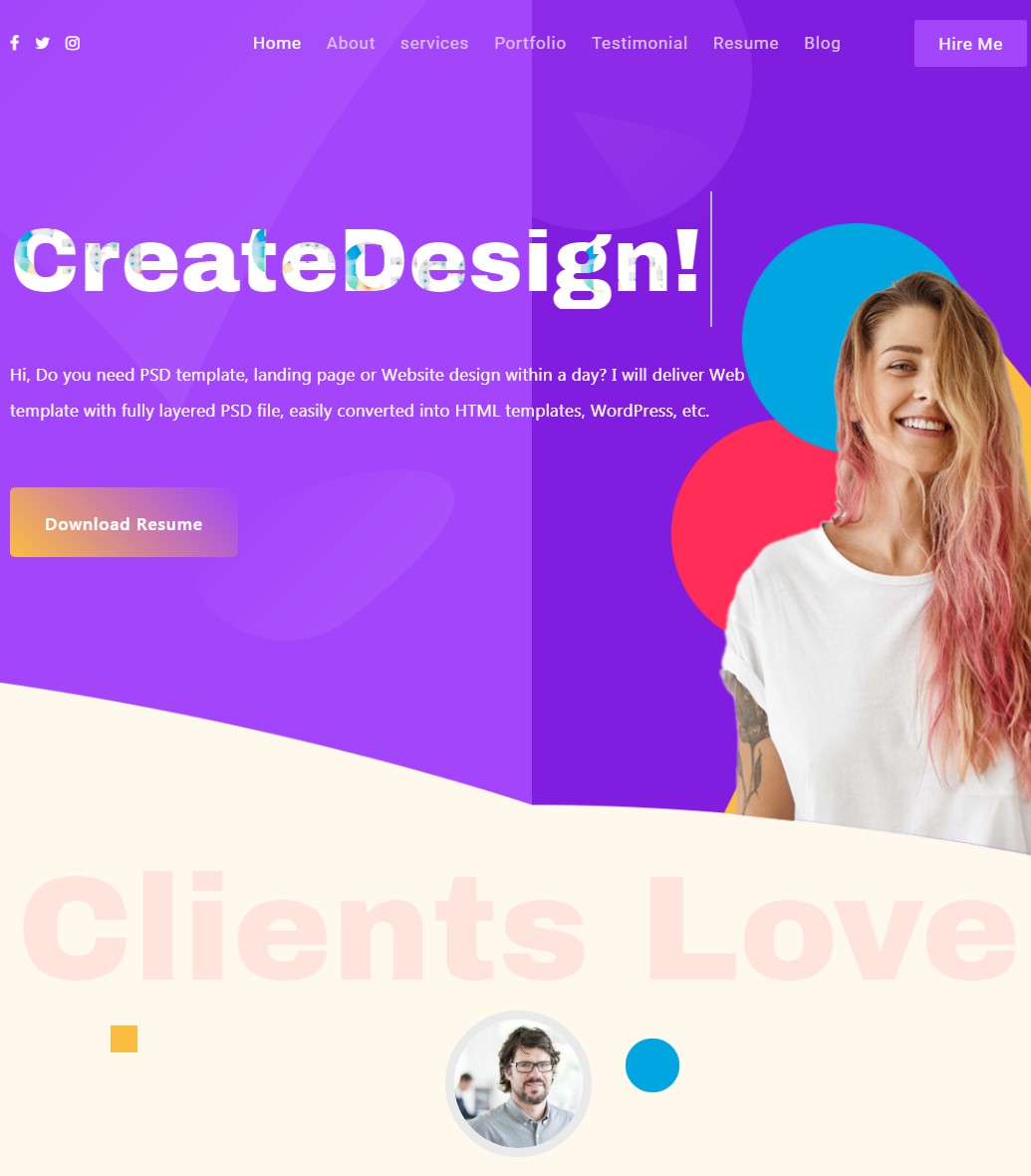 Detail Portfolio React Template Nomer 16