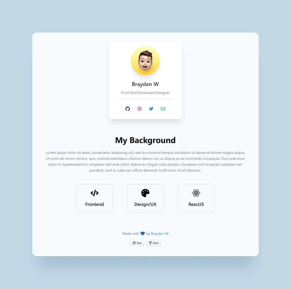 Detail Portfolio React Template Nomer 25