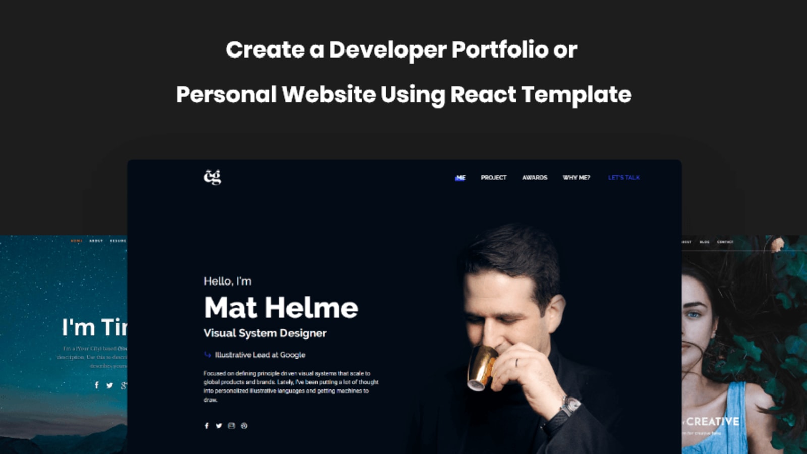 Detail Portfolio React Template Nomer 5