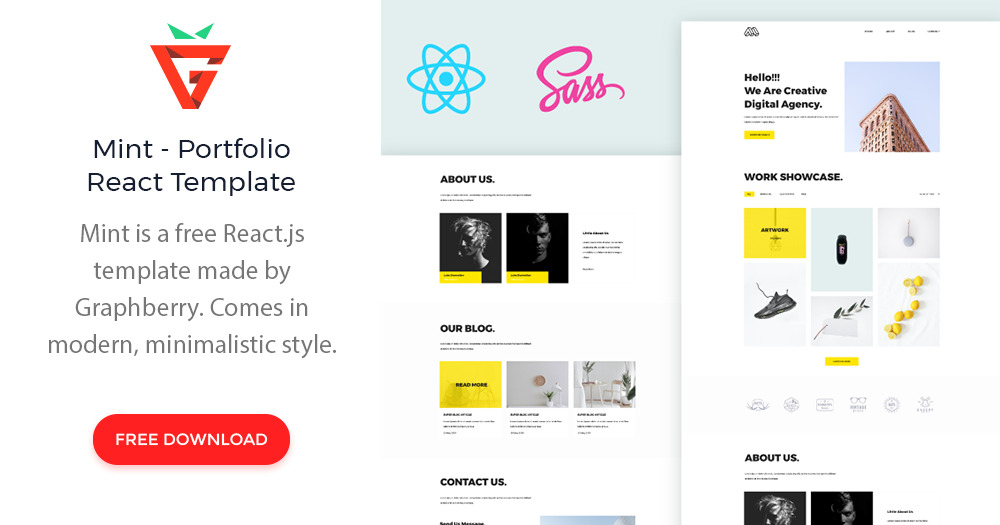 Detail Portfolio React Template Nomer 48