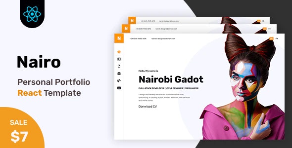 Detail Portfolio React Template Nomer 52