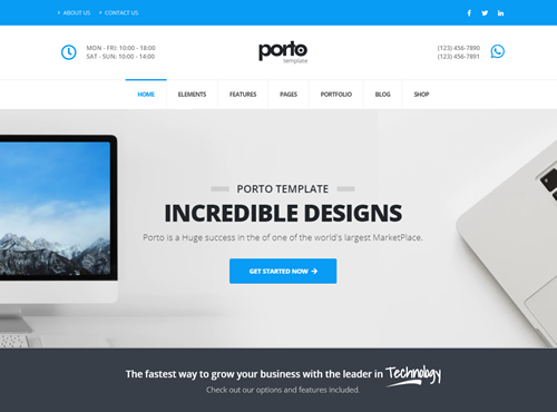 Detail Porto Html5 Template Nomer 6