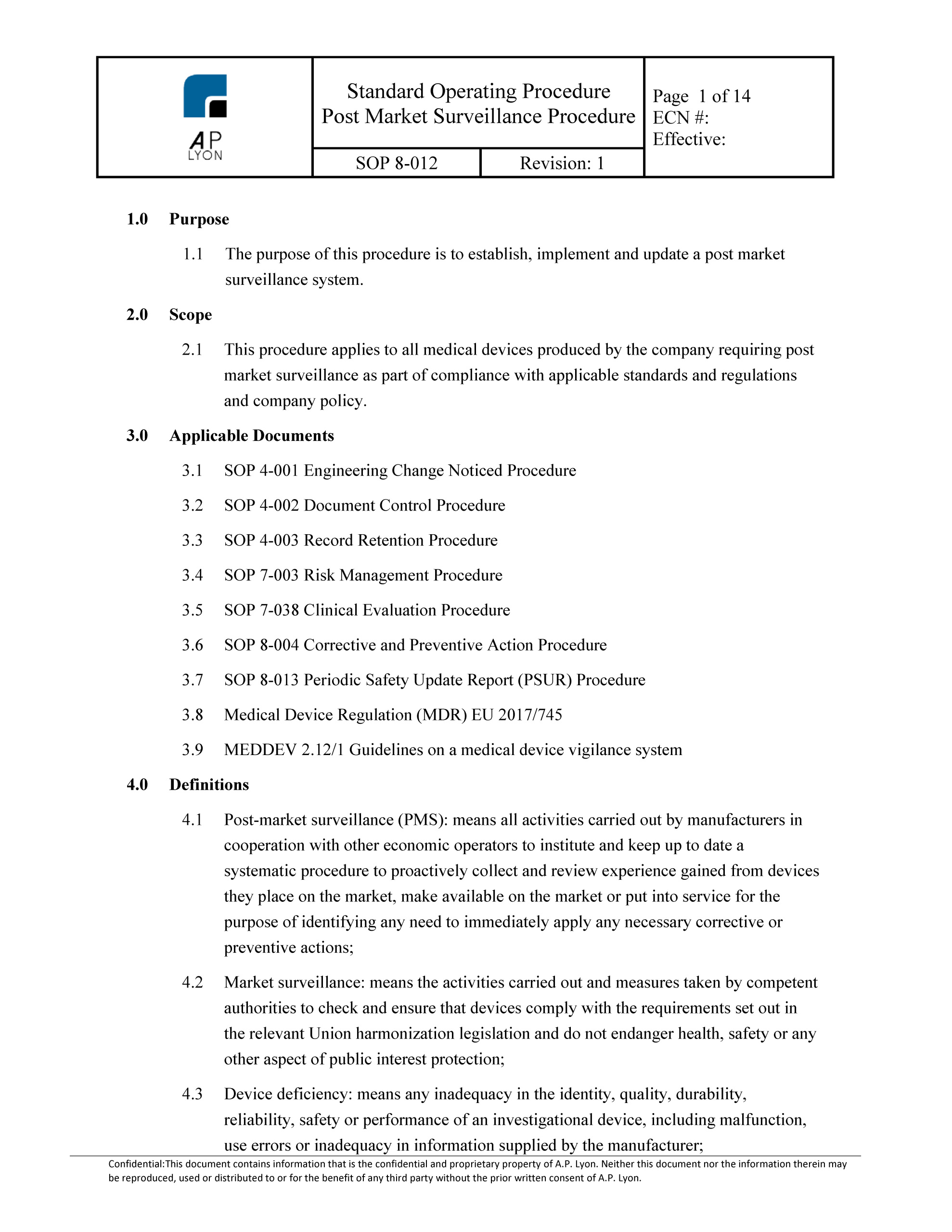 Detail Post Market Surveillance Plan Template Nomer 3