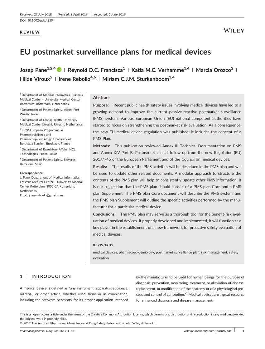 Detail Post Market Surveillance Plan Template Nomer 4