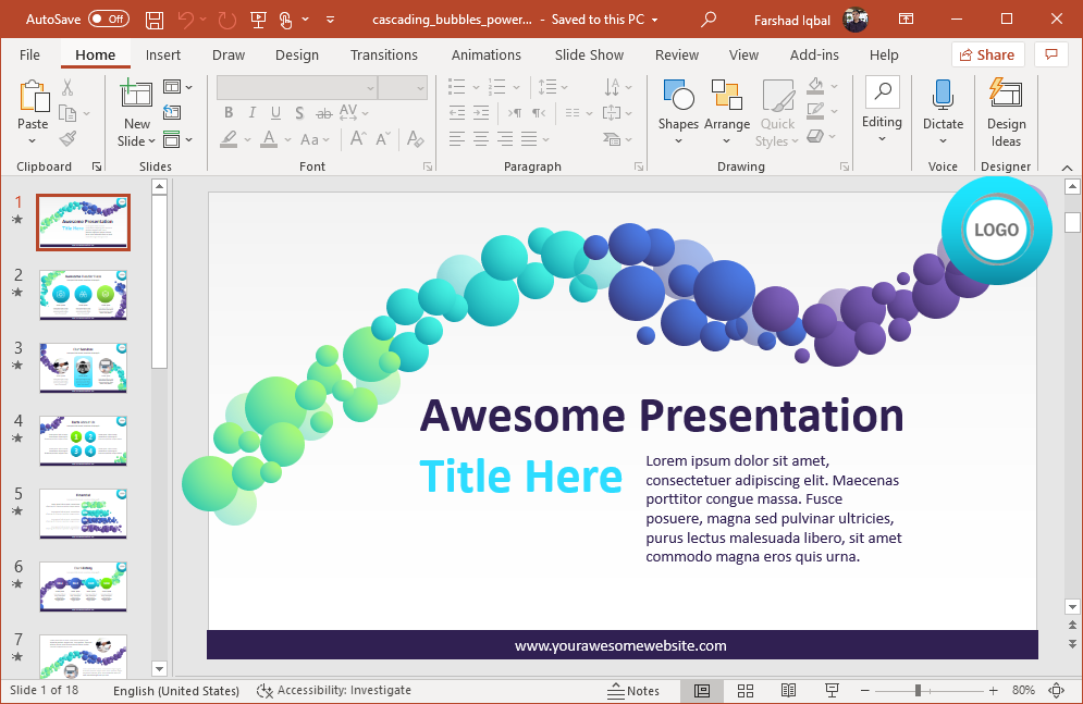 Detail Powerpoint Bubble Template Nomer 10