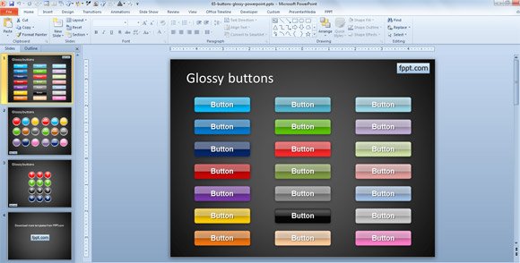 Detail Powerpoint Button Template Nomer 2