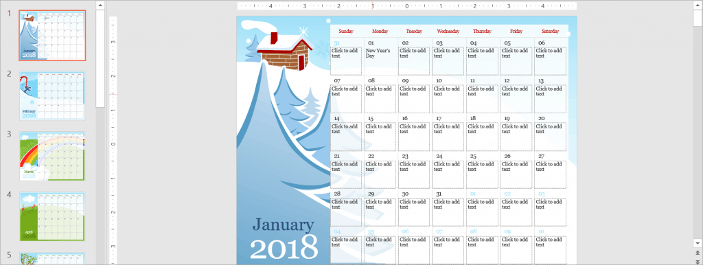 Detail Powerpoint Calendar Template Free Nomer 16