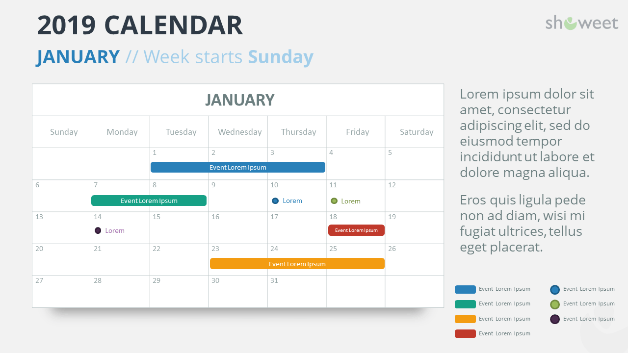 Detail Powerpoint Calendar Template Free Nomer 17