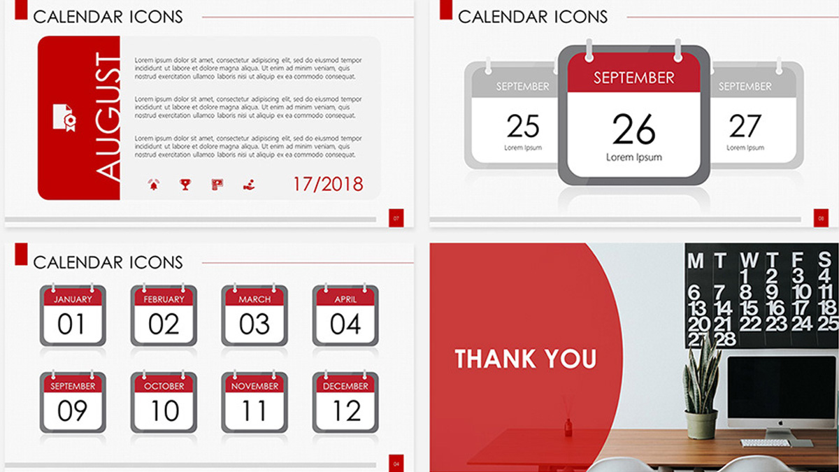 Detail Powerpoint Calendar Template Free Nomer 19