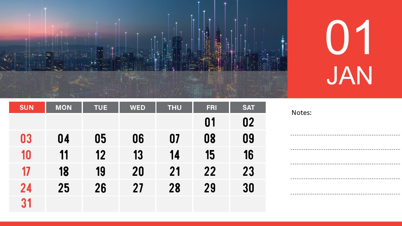 Detail Powerpoint Calendar Template Free Nomer 22