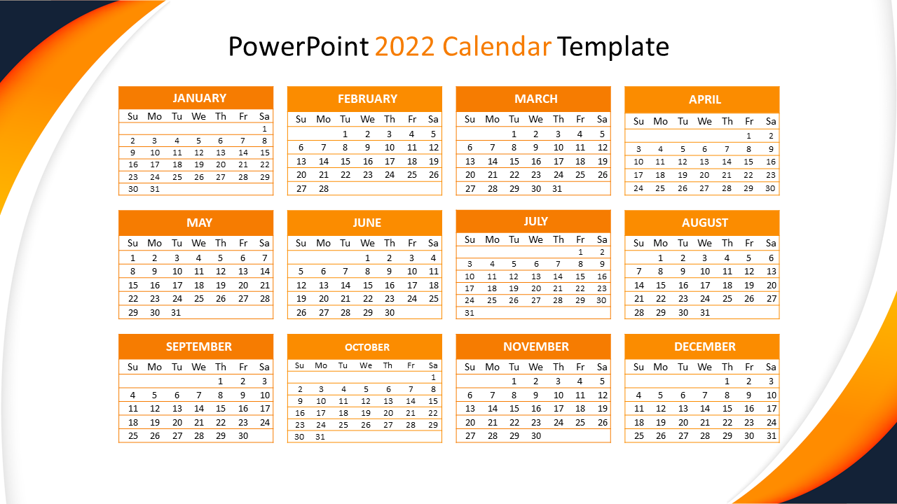 Detail Powerpoint Calendar Template Free Nomer 24