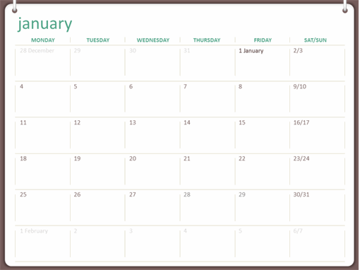 Detail Powerpoint Calendar Template Free Nomer 31