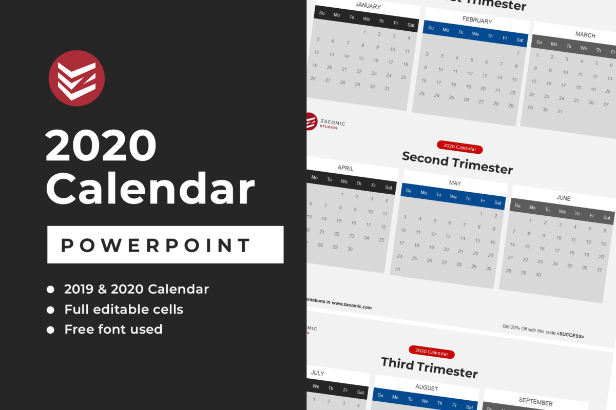 Detail Powerpoint Calendar Template Free Nomer 39