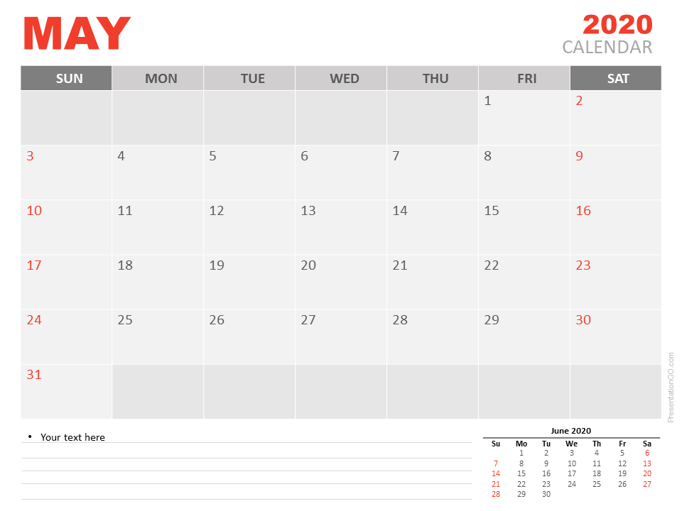 Detail Powerpoint Calendar Template Free Nomer 40