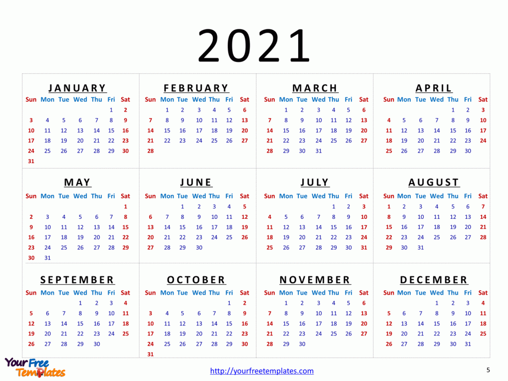 Detail Powerpoint Calendar Template Free Nomer 48