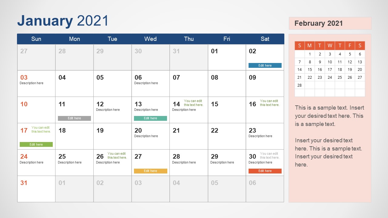 Detail Powerpoint Calendar Template Free Nomer 6